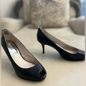 Michael Kors peep toe pump. Low, 2 inch heel.
